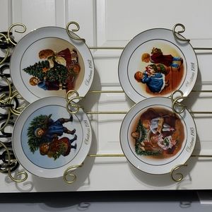 Set of 4  Avon Christmas Memories Plate Collection 1981-1984